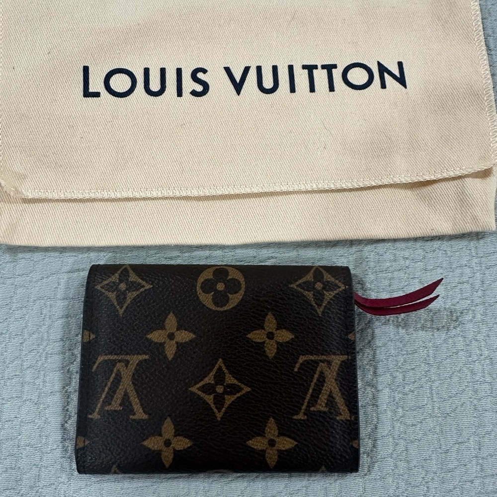 Louis Vuitton Dark Brown Monogram Coin Purse with Red Button - Picture 7 of 11